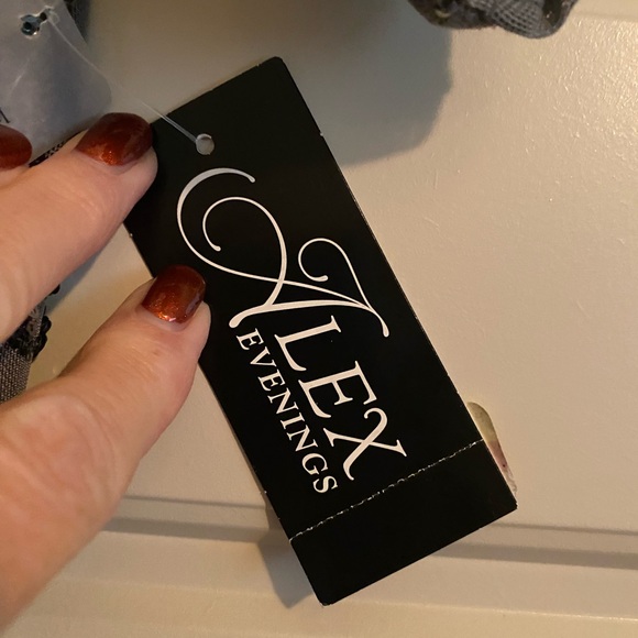 Alex Evenings Womens Gray Sequined Long Party Evening MOB Dress Gown NWT - Picture 4 of 9